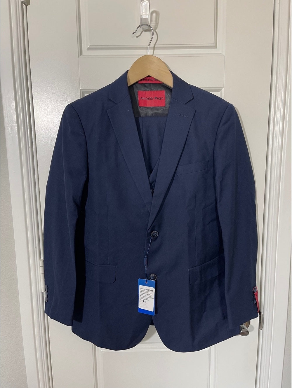 Almighty Magic Boys Suits for Kids Size 16 Navy Blue 3 Pieces K136